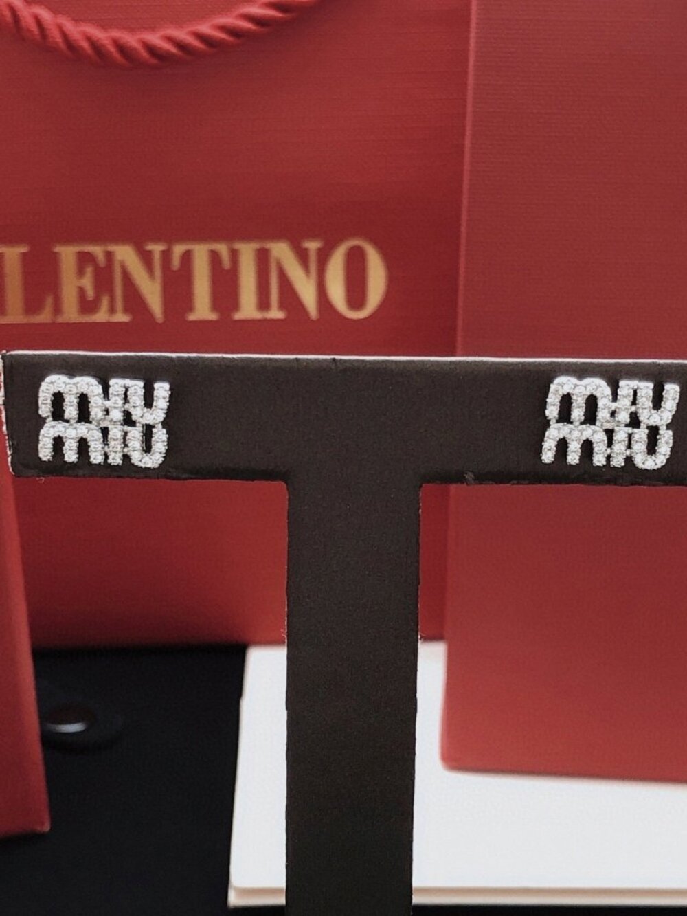 Miu Miu Mini Diamond Stud Earrings - Picture 4 of 9